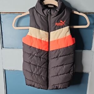 Puma Youth Kid's Vest in Dark Gray With Classic Puma Logo Size 6